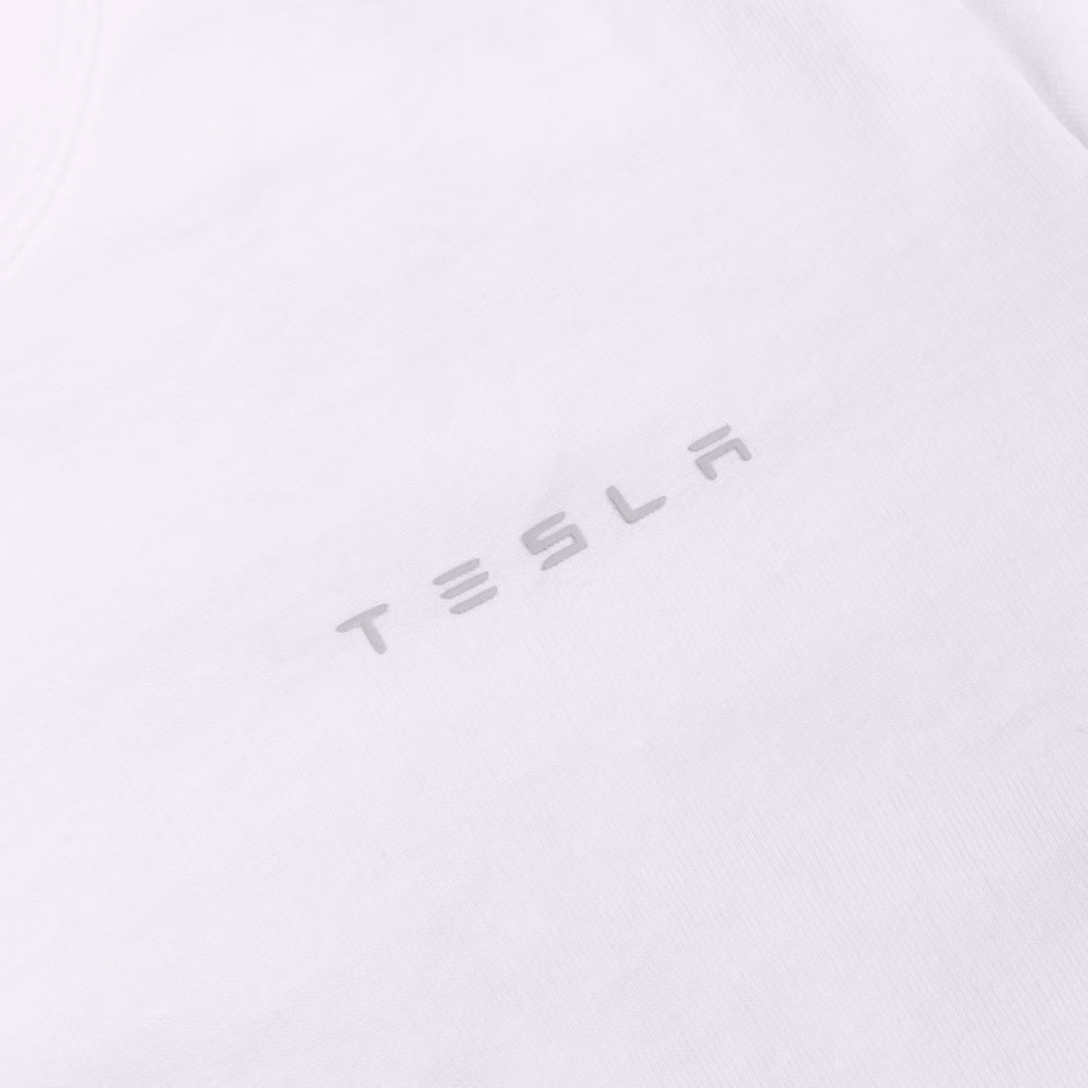 ✨ TESLA®️ White 3D Small Wordmark Sweatshirt